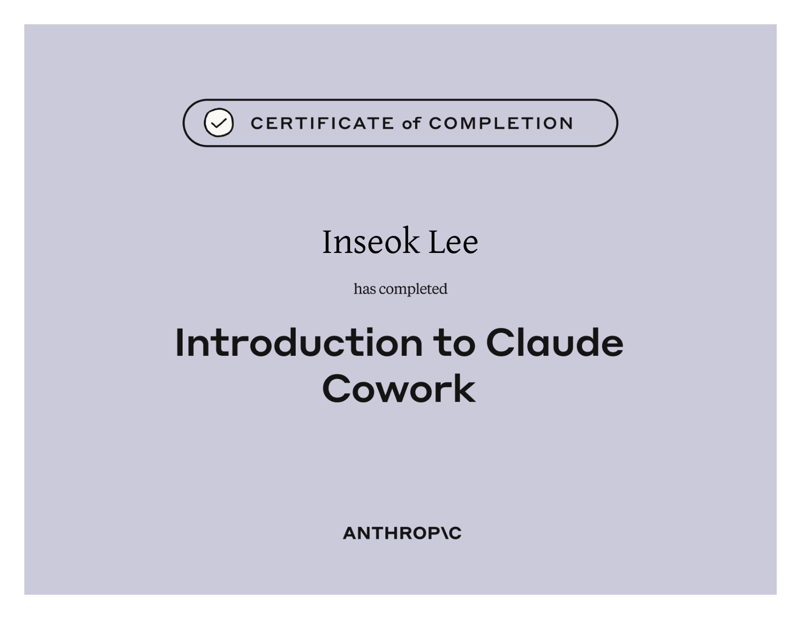 Introduction to Claude Cowork — certificate 1